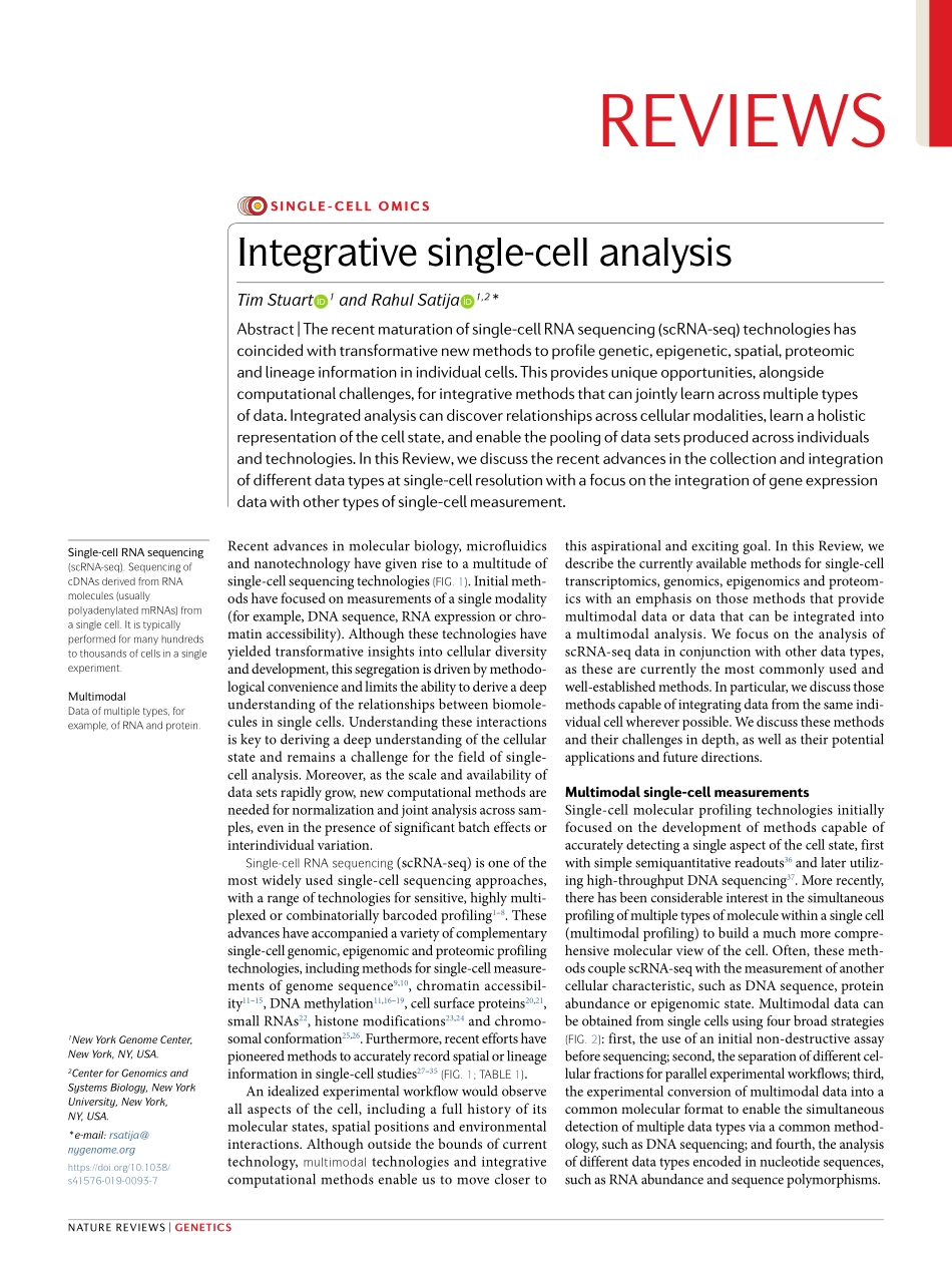 Integrative single- cell analysis.pdf_第1页