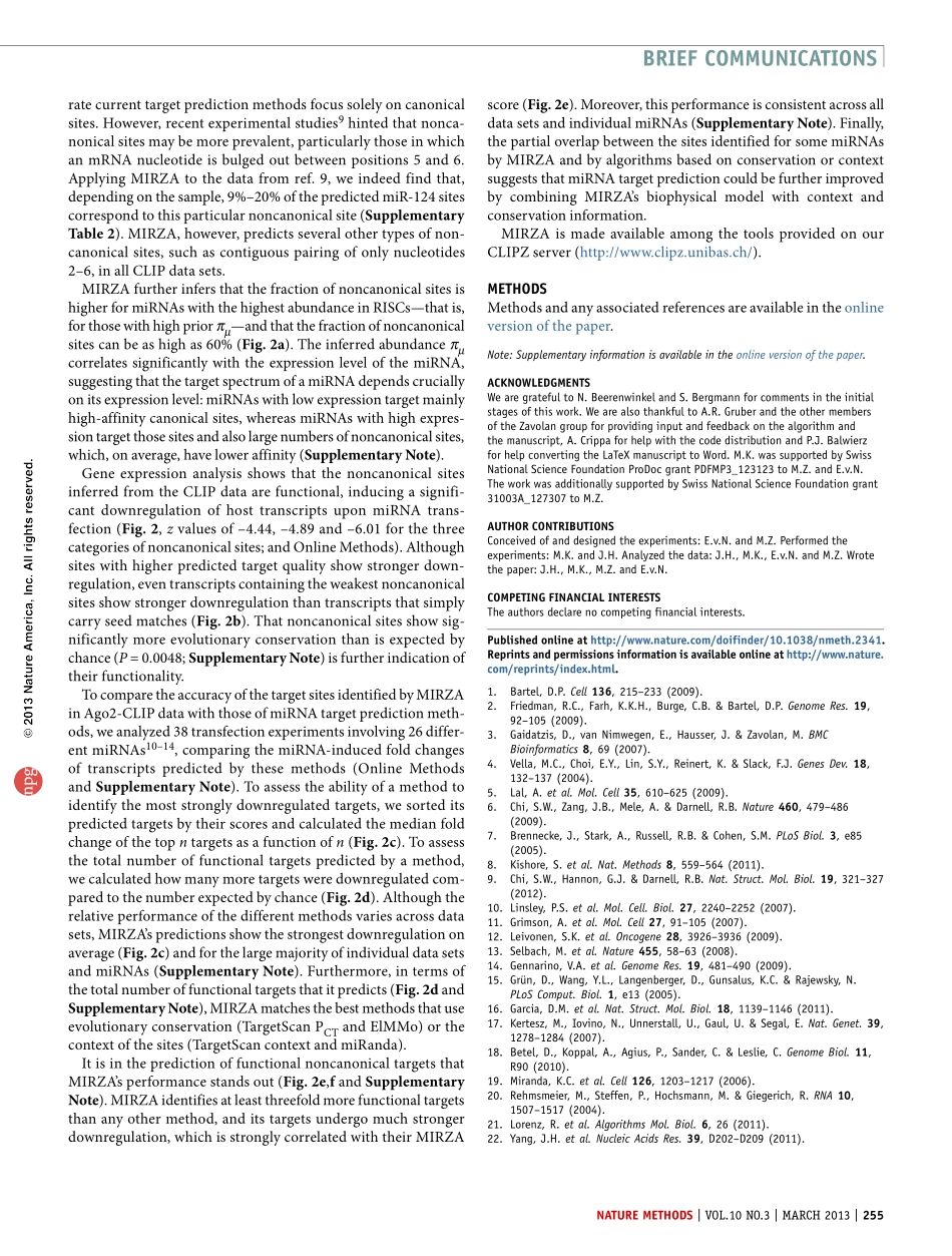 A biophysical miRNAmRNA interaction model infers canonical and noncanonical targets.pdf_第3页