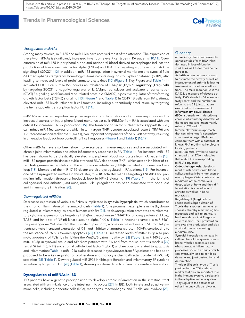 miRNAs as Therapeutic Targets in Inflammatory.pdf_第2页