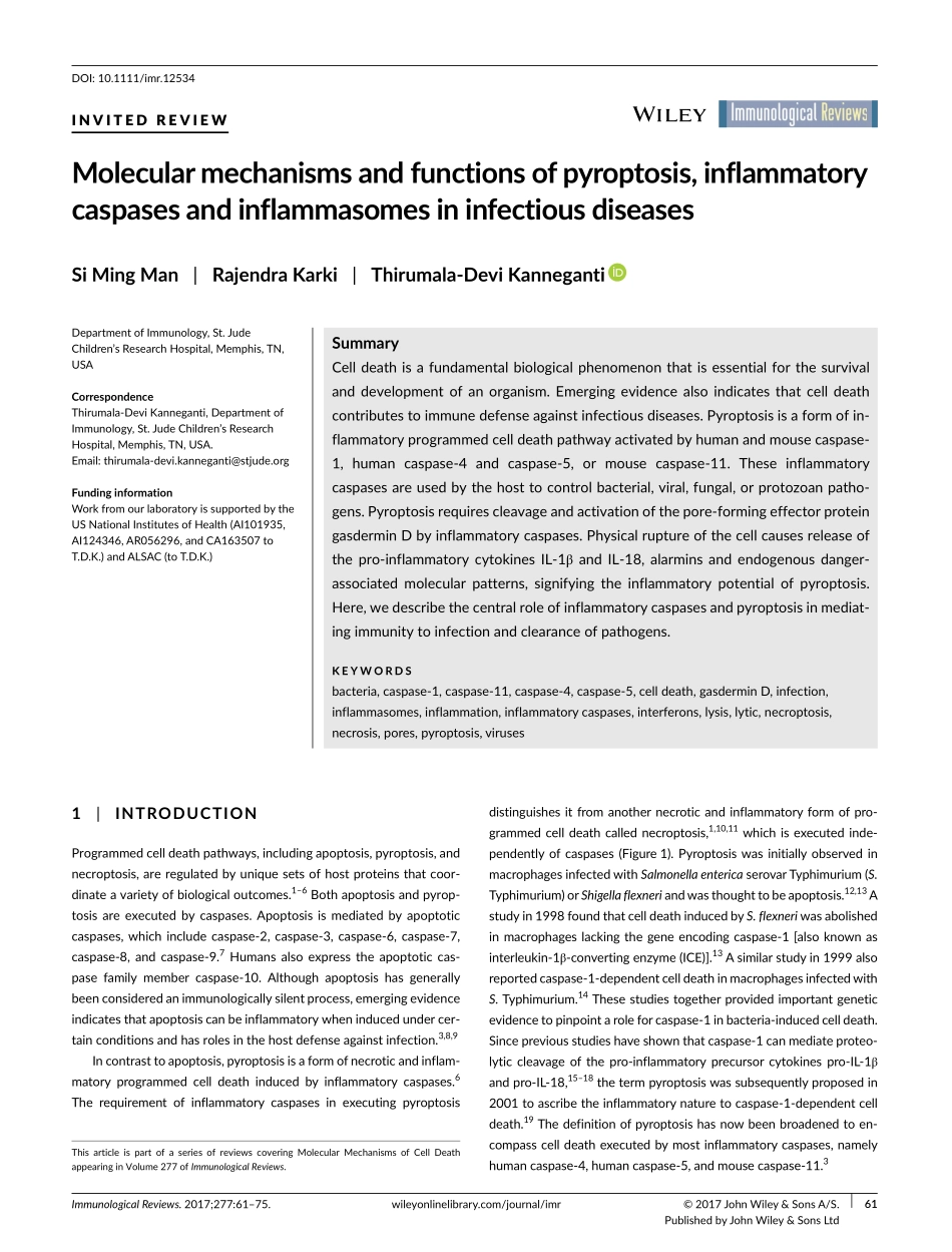 Molecular mechanisms and functions of pyroptos.pdf_第1页