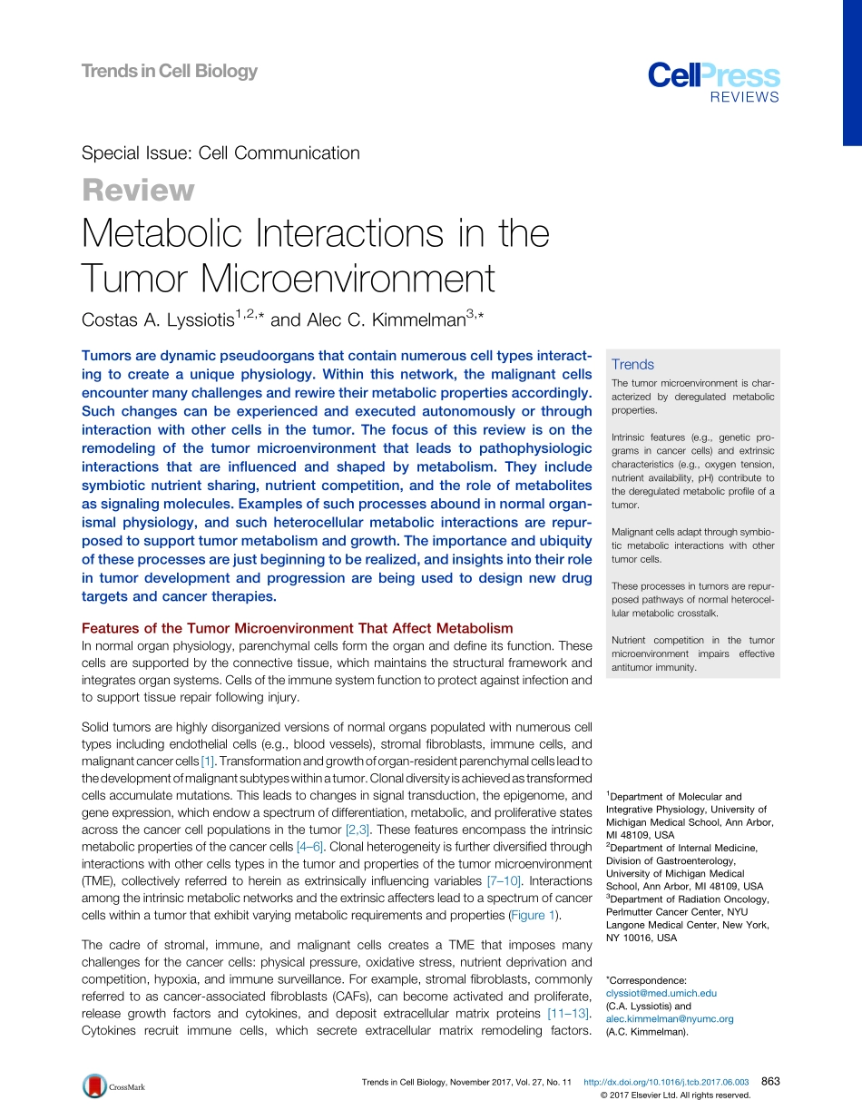 Lyssiotis-2017-Metabolic Interactions in the T.pdf_第1页