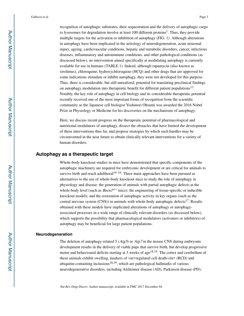 Pharmacological modulation of autophagy- therapeutic potential and persisting obstacles.pdf_第3页