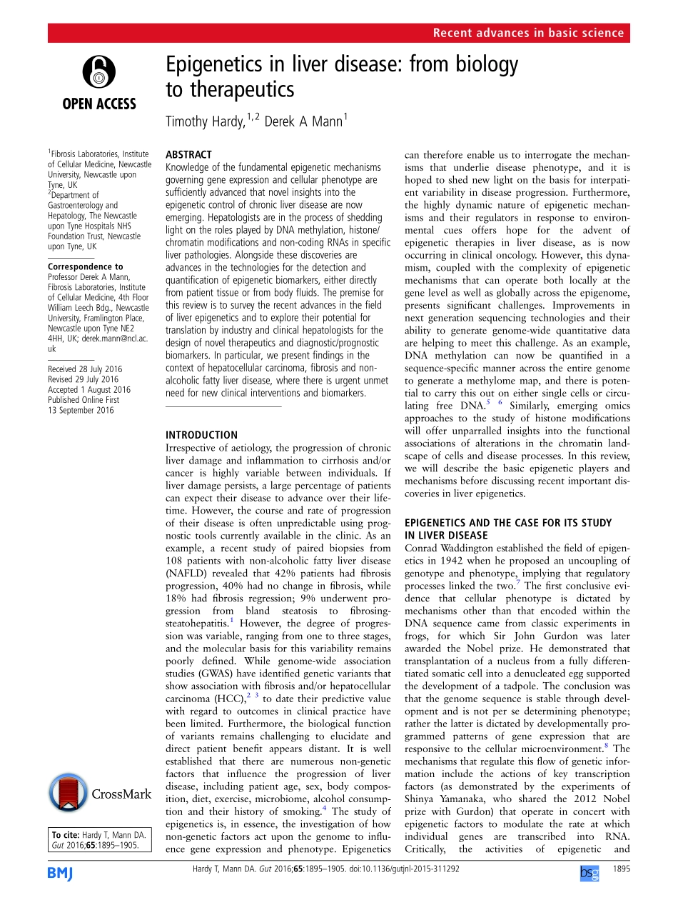 Epigenetics in liver disease-from biology to therapeutics.pdf_第1页