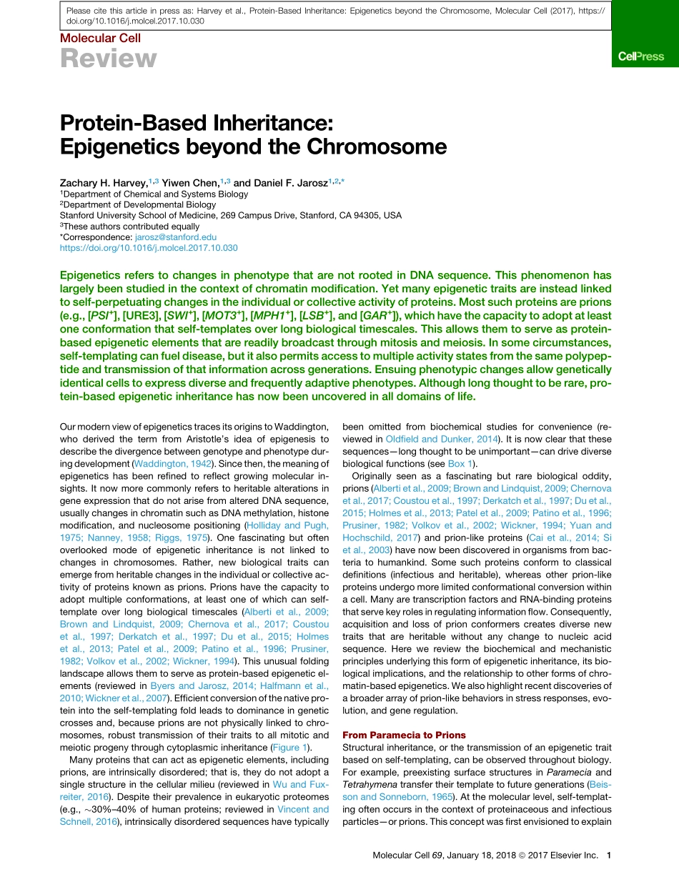 Protein-Based Inheritance-Epigenetics beyond the Chromosome.pdf_第1页