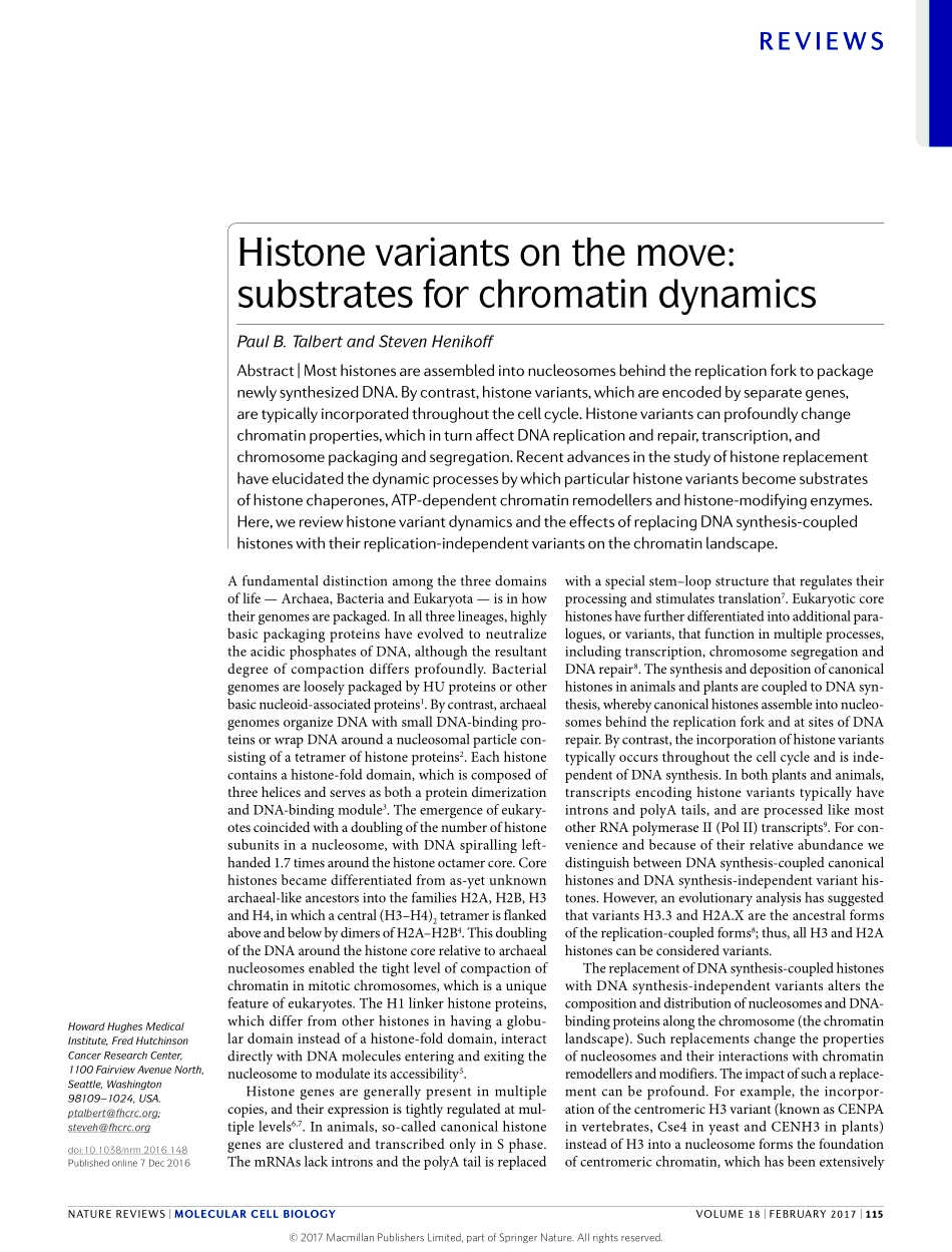 Talbert-2017-Histone variants on the move_ sub.pdf_第1页