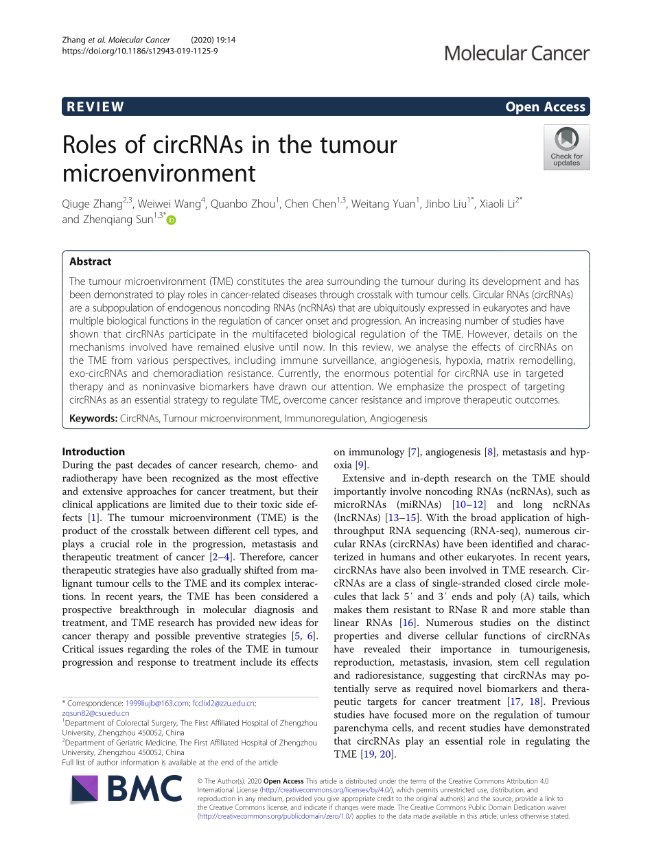 Roles of circRNAs in the tumour microenvironme.pdf_第1页