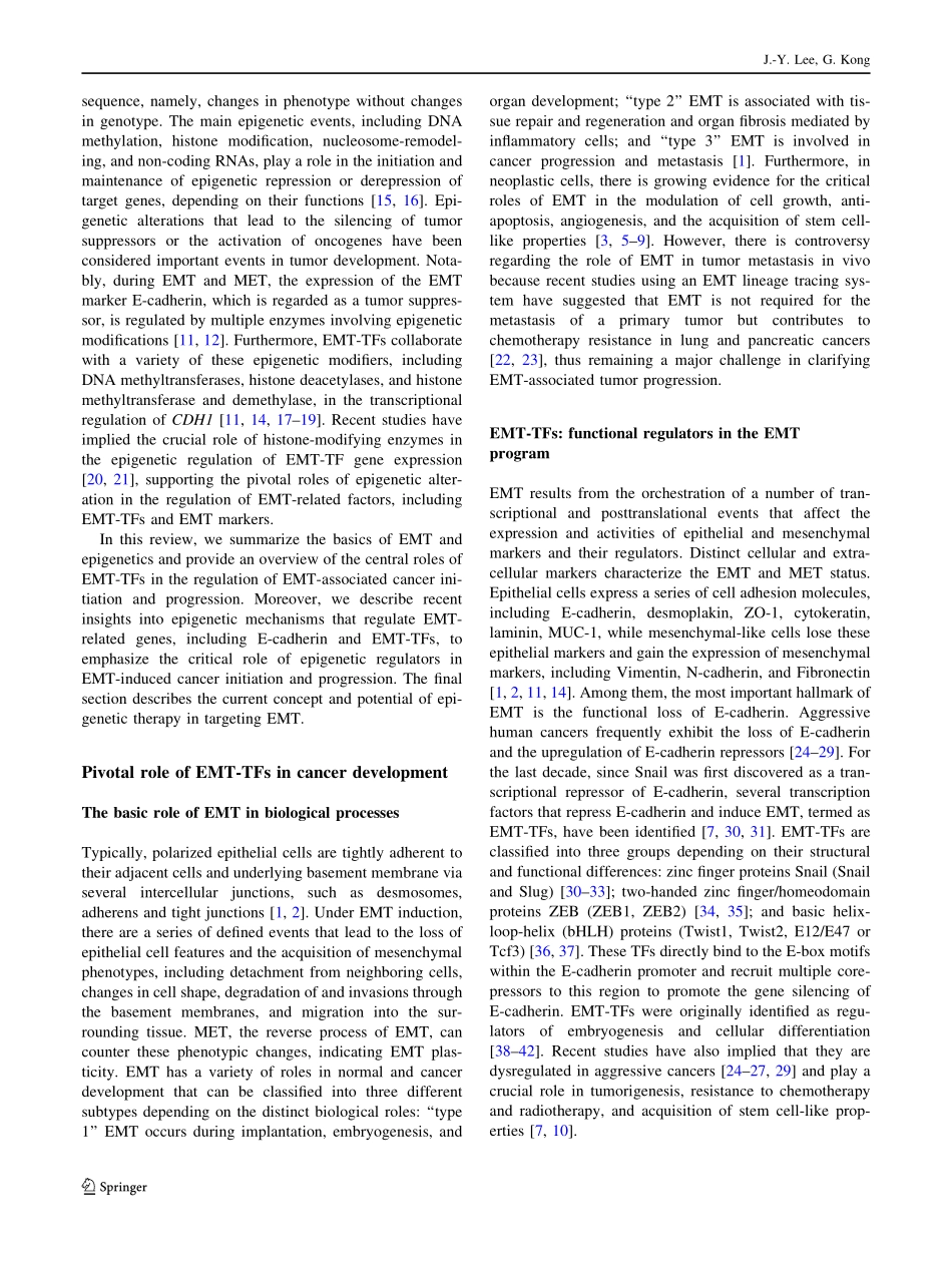 Roles and epigenetic regulation of epithelial–mesenchymal transition and its transcription factors in cancer initiation and progression.pdf_第2页