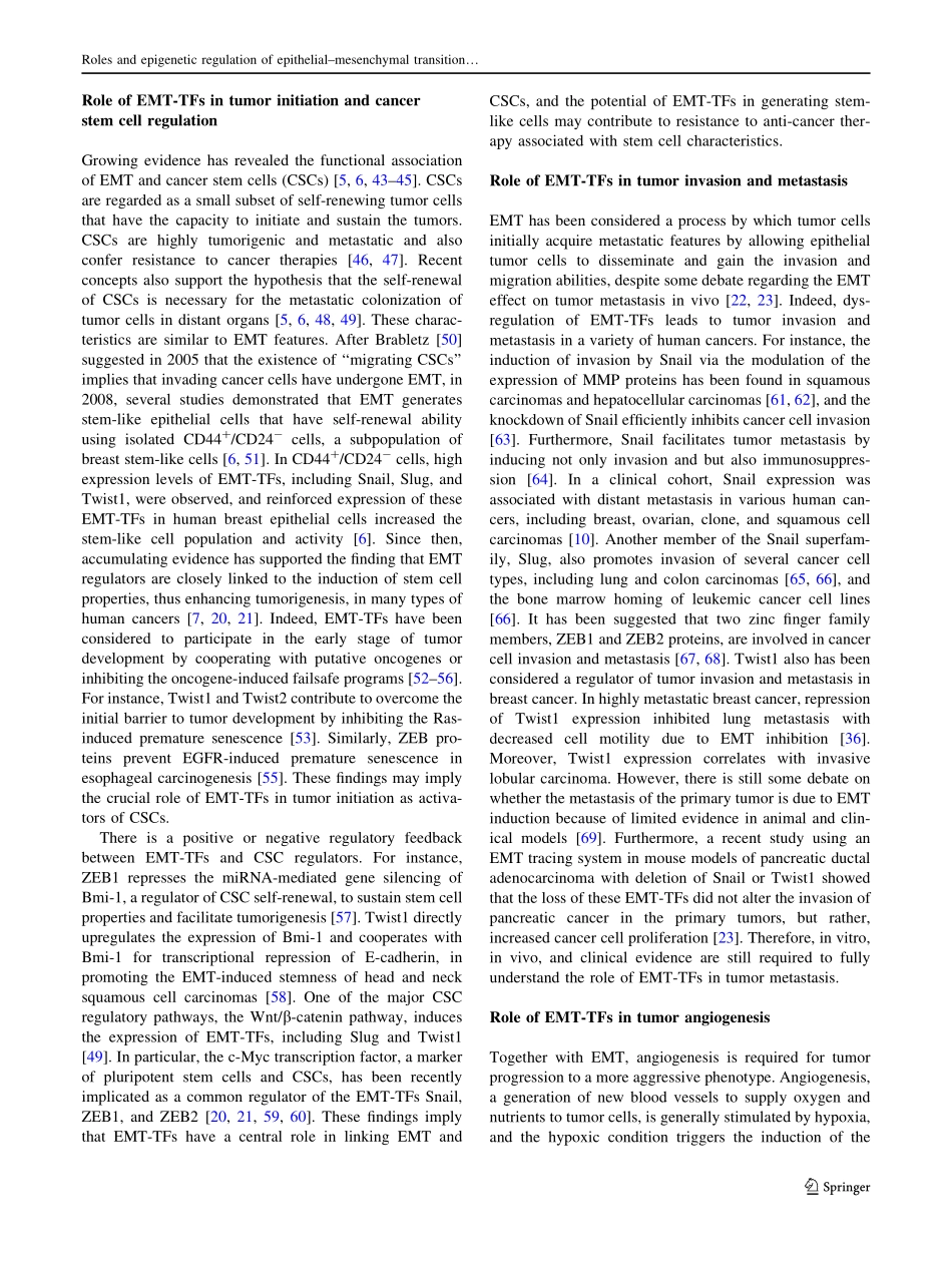 Roles and epigenetic regulation of epithelial–mesenchymal transition and its transcription factors in cancer initiation and progression.pdf_第3页