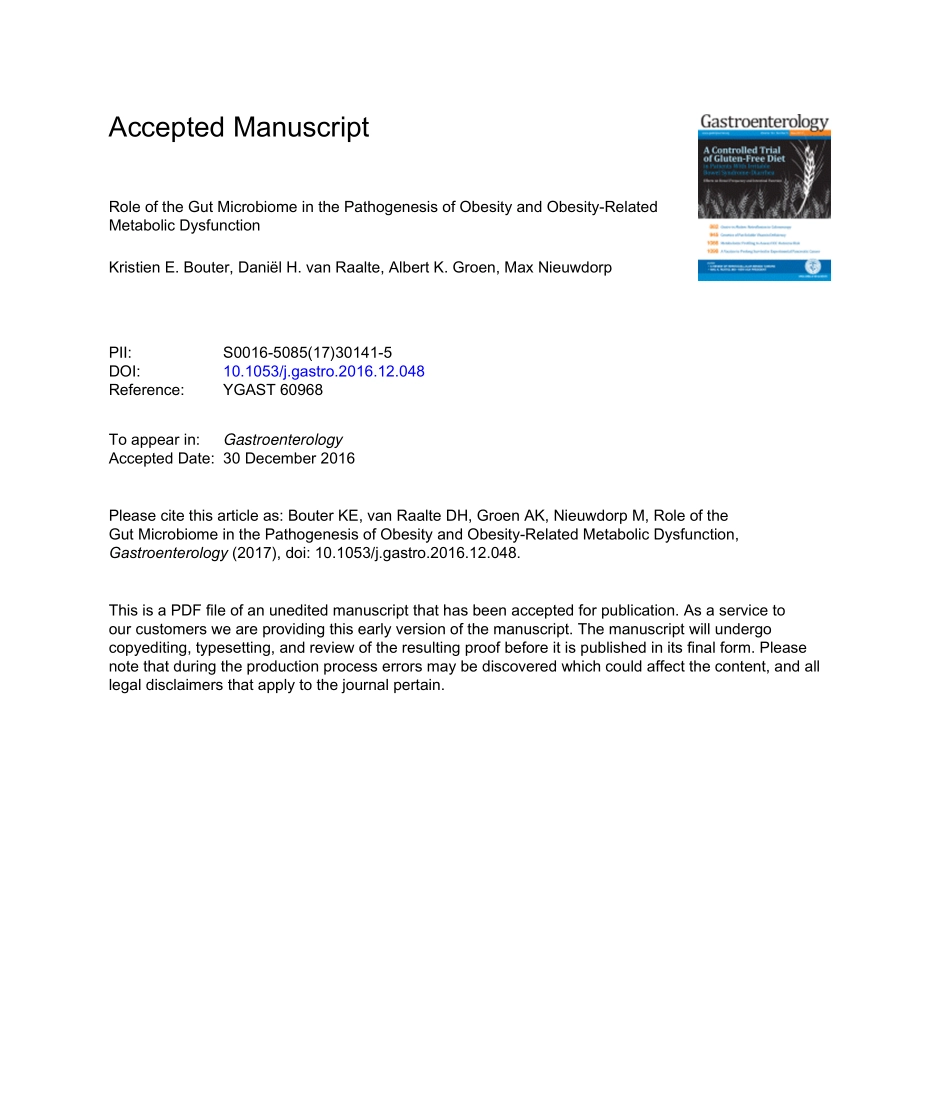 Role of the Gut Microbiome in the Pathogenesis of Obesity and Obesity-Related Metabolic Dysfunction.pdf_第1页