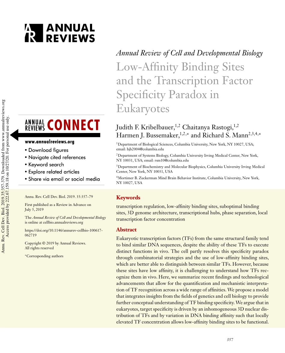 Low-Affinity Binding Sites and the Transcripti.pdf_第1页