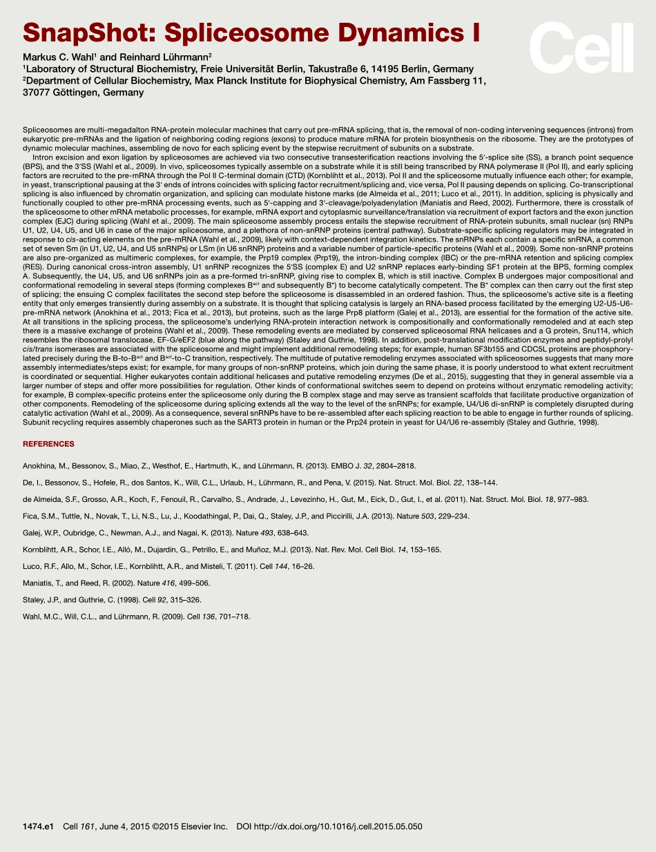 Spliceosome Dynamics I.pdf_第2页