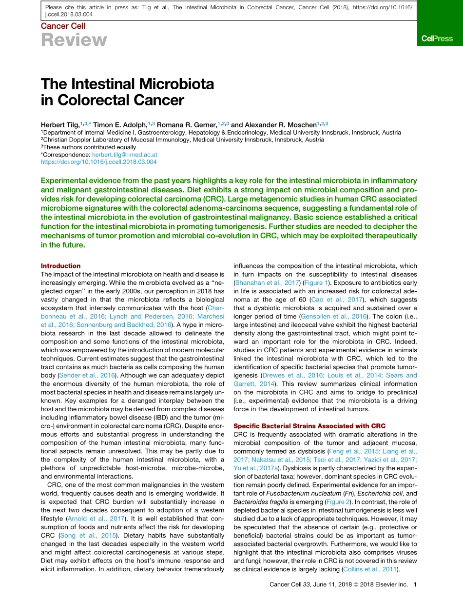 The Intestinal Microbiota in Colorectal Cancer.pdf_第1页