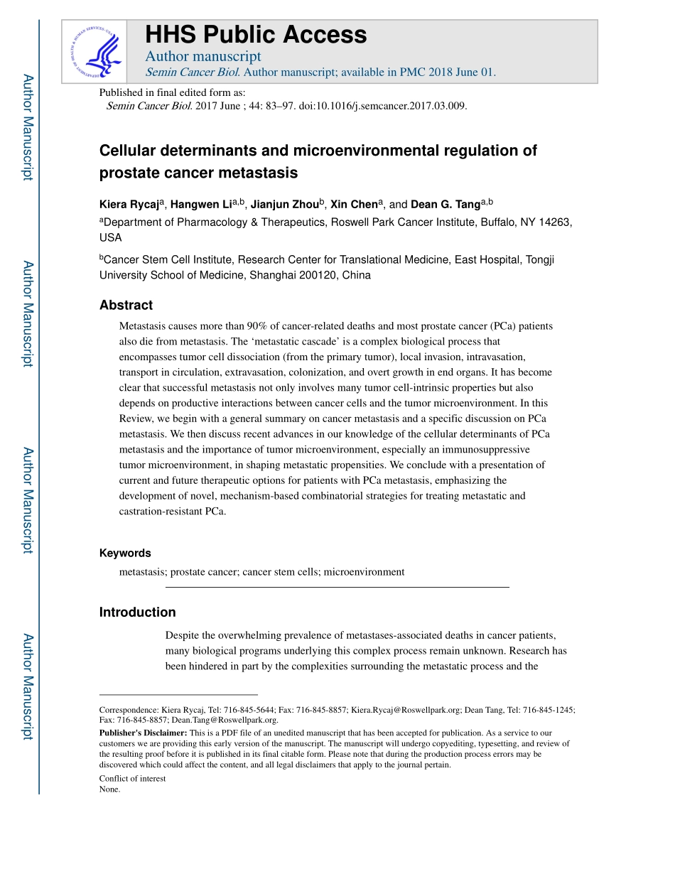 Rycaj-2017-Cellular determinants and microenvi.pdf_第1页