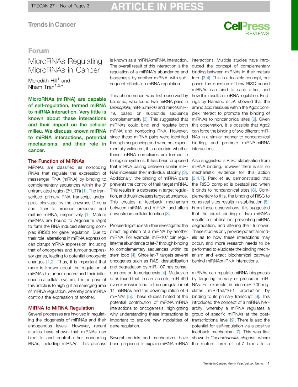 MicroRNAs Regulating MicroRNAs in Cancer .pdf_第1页