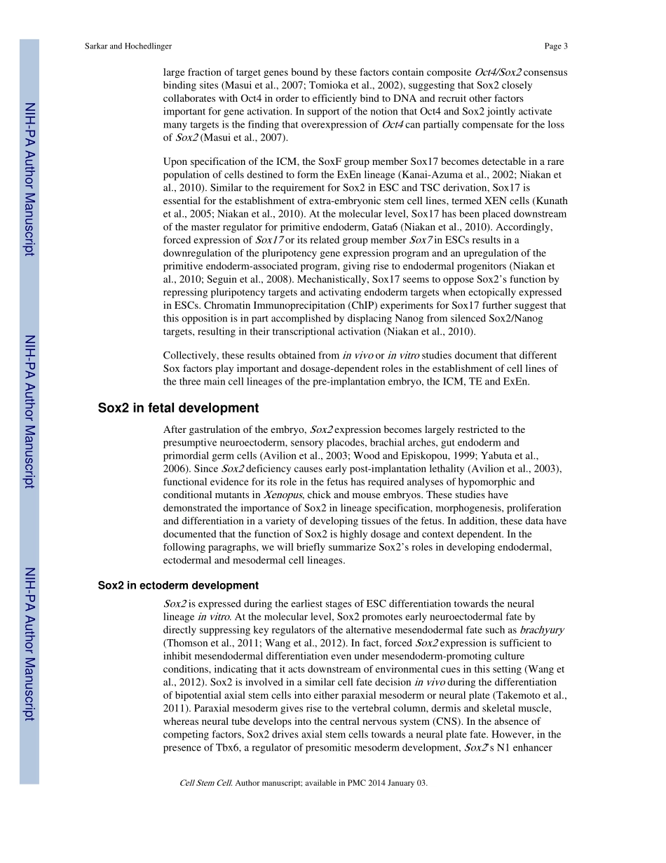 The Sox Family of Transcription Factors-Versatile Regulators of Stem and Progenitor Cell Fate.pdf_第3页