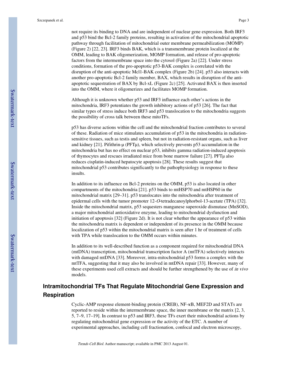 Multi-Tasking-Nuclear Transcription Factors with Novel Roles in the Mitochondria.pdf_第3页