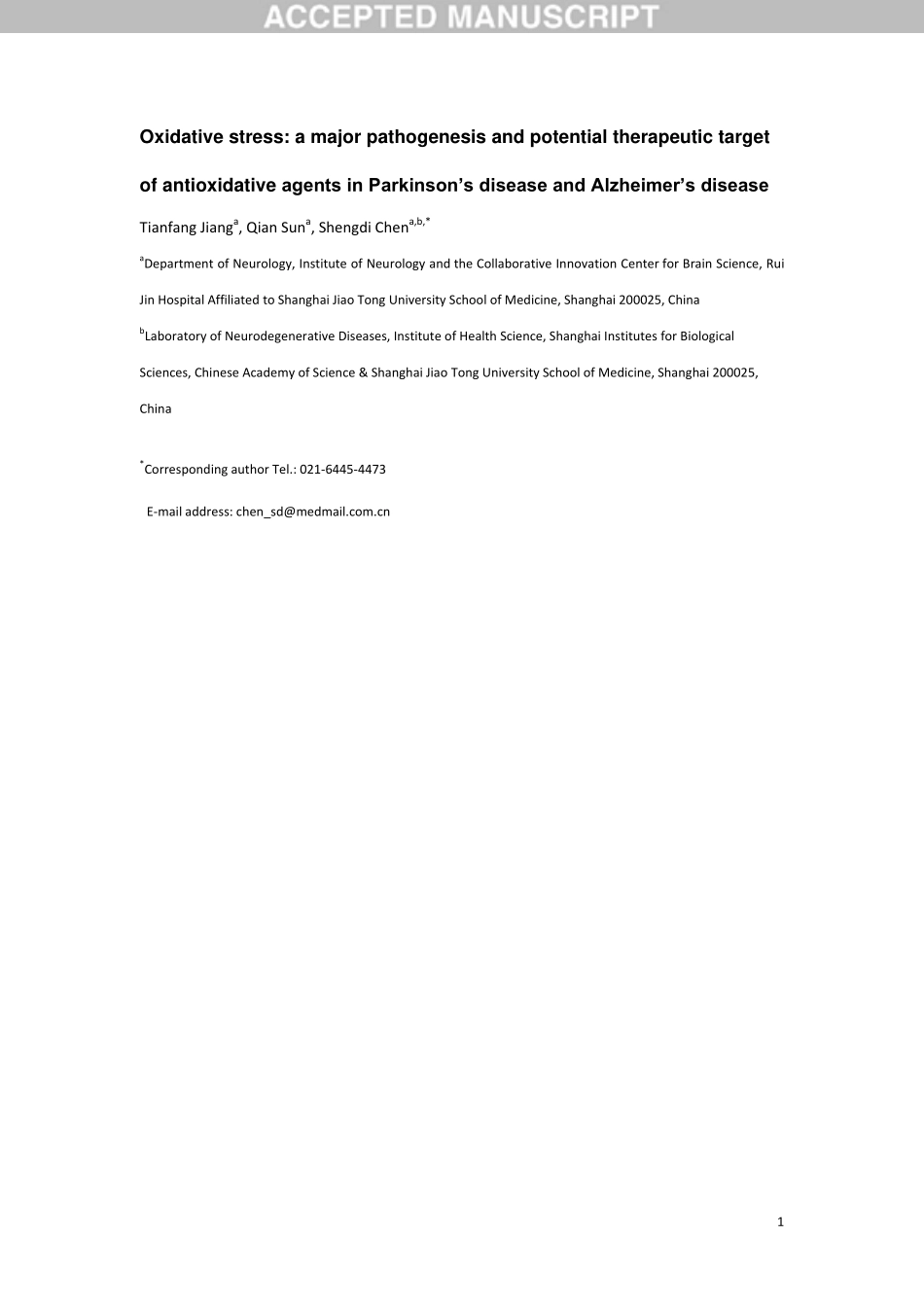 Oxidative stress-A major pathogenesis and potential therapeutic target of antioxidative agents in Parkinson’s disease and Alzheimer’s disease.pdf_第2页