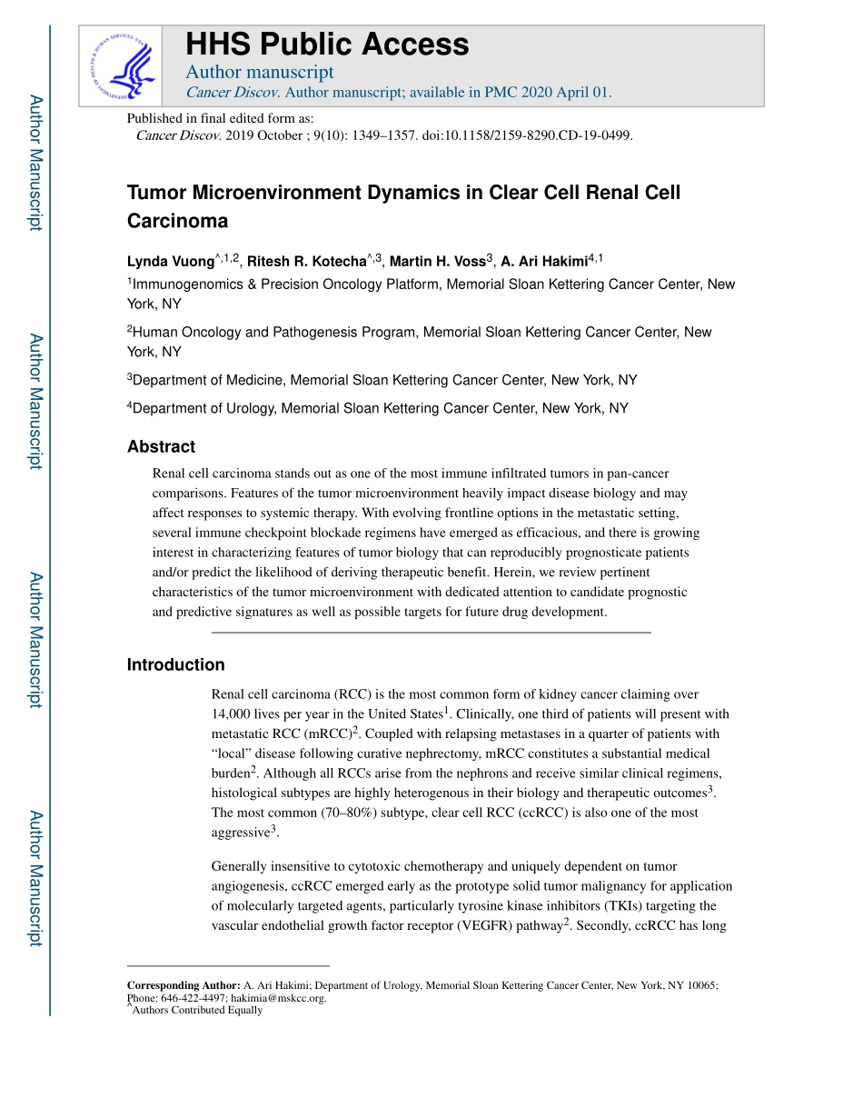 Tumor Microenvironment Dynamics in Clear Cell.pdf_第1页