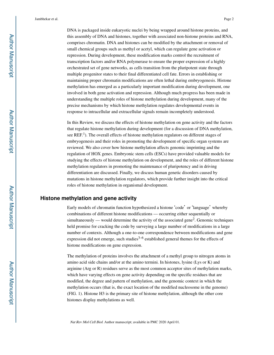 Roles and regulation of histone methylation in.pdf_第2页