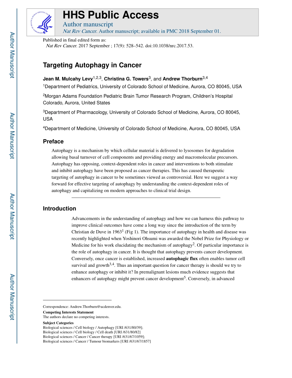Targeting Autophagy in Cancer.pdf_第1页
