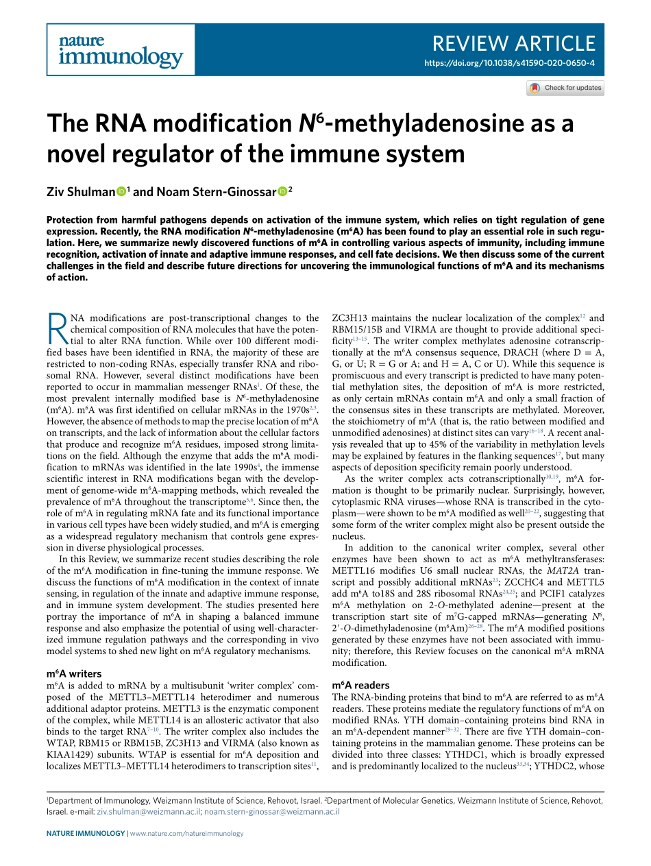 The RNA modification N6-methyladenosine as a n.pdf_第1页