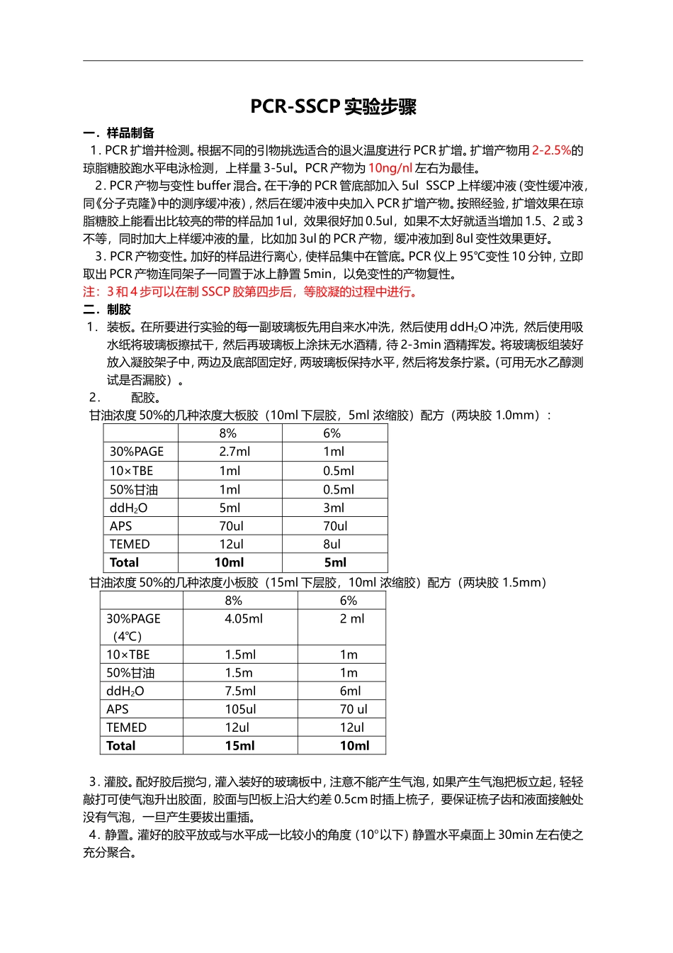 PCR-SSCP实验操作详细步骤.doc_第1页