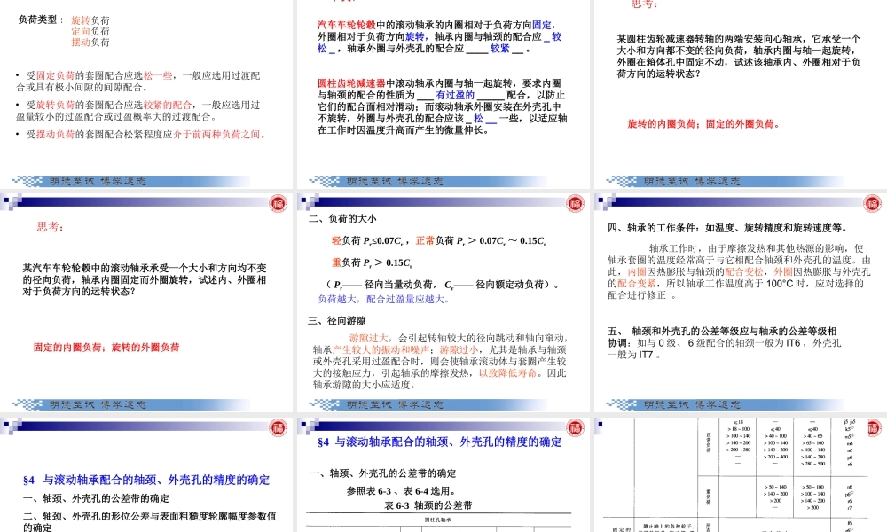 几何量公差与检测_第6章 滚动轴承的公差与配合.ppt