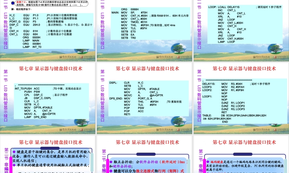 第07章 显示器与键盘接口技术.ppt