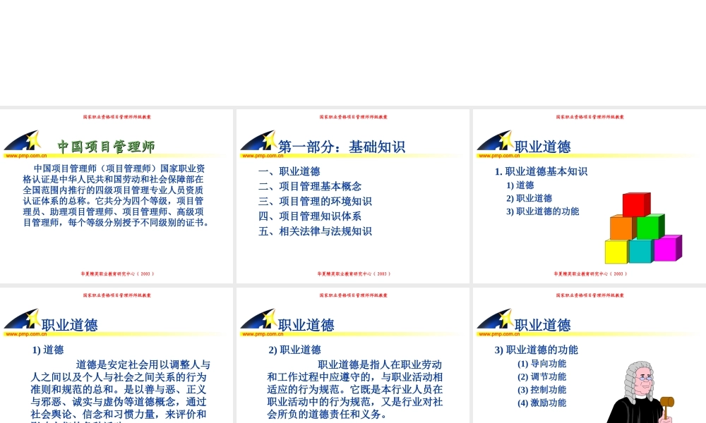 项目管理师（师级其他类）1-基础知识.ppt