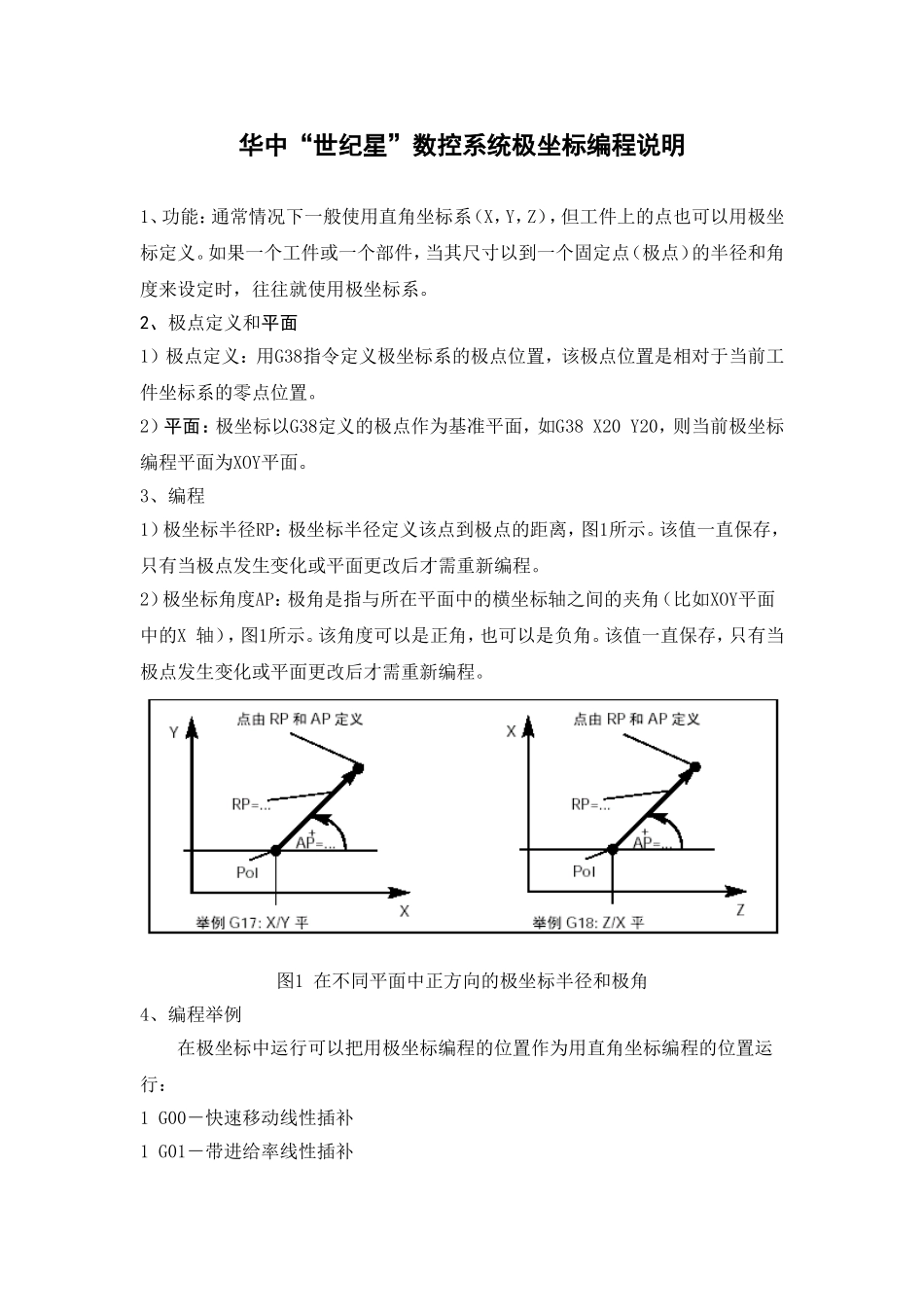 华中“世纪星”数控系统极坐标编程说明.doc_第1页