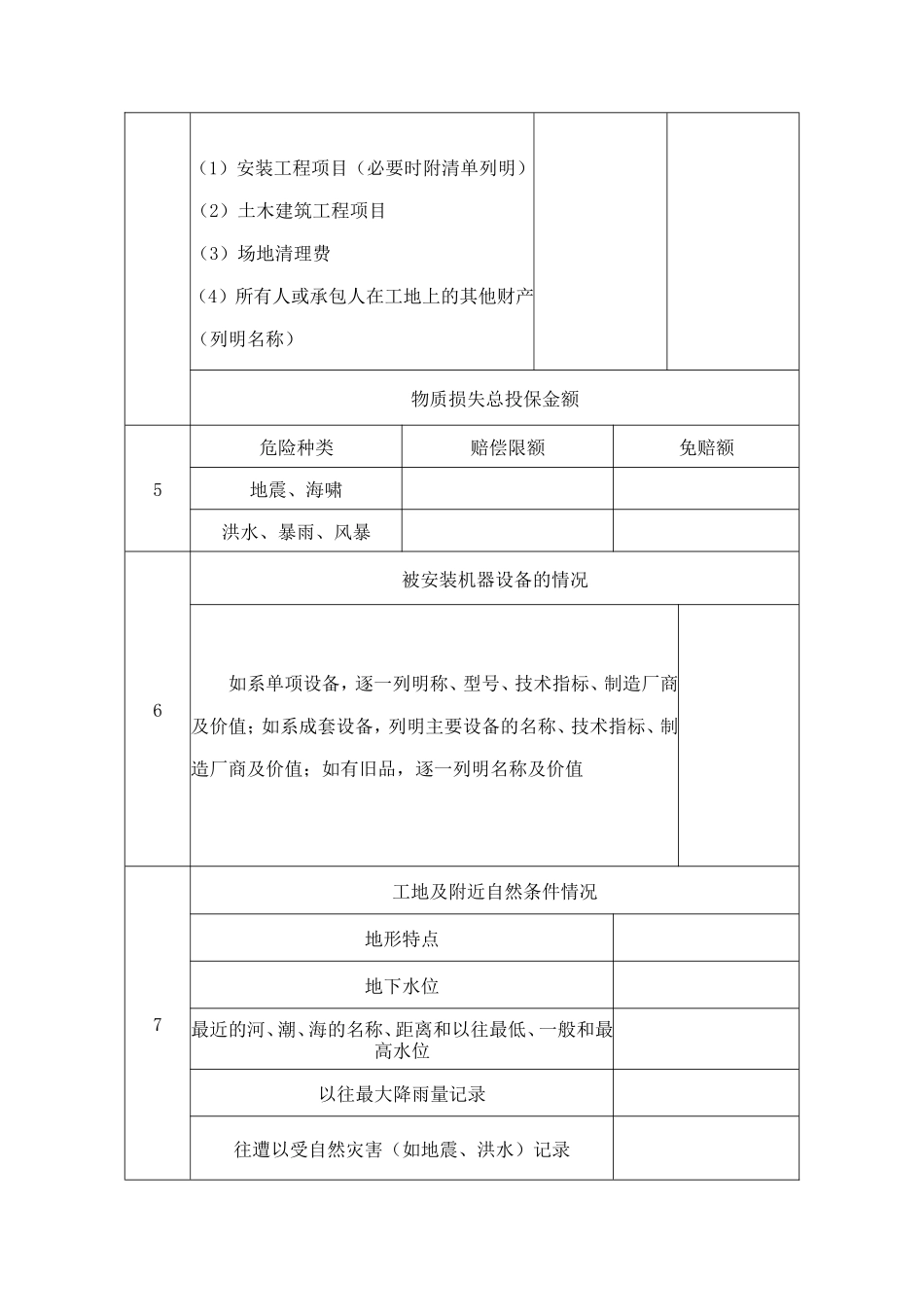 投保申请书（安装工程） (2).doc_第2页