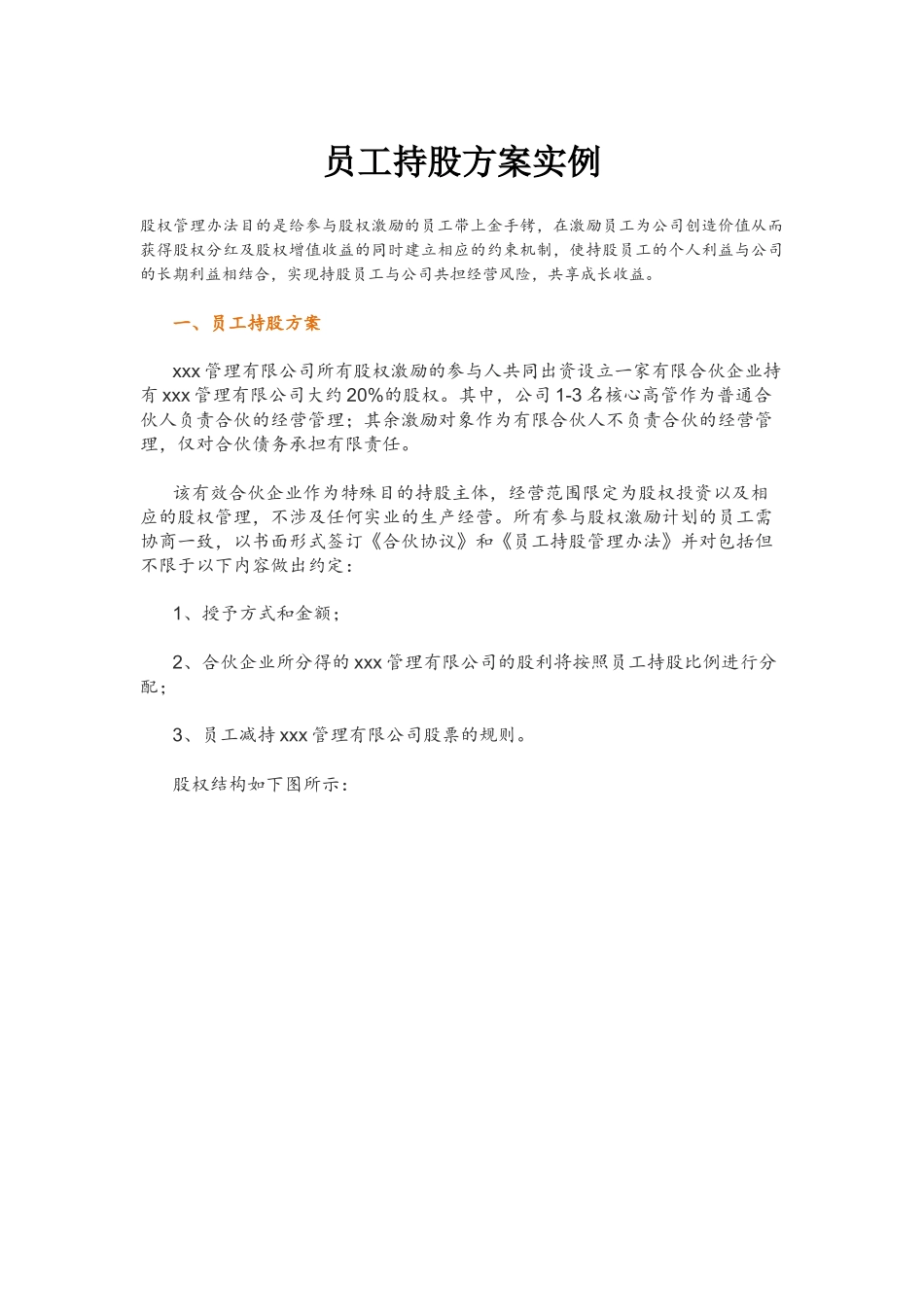 企业员工持股方案实例.docx_第1页