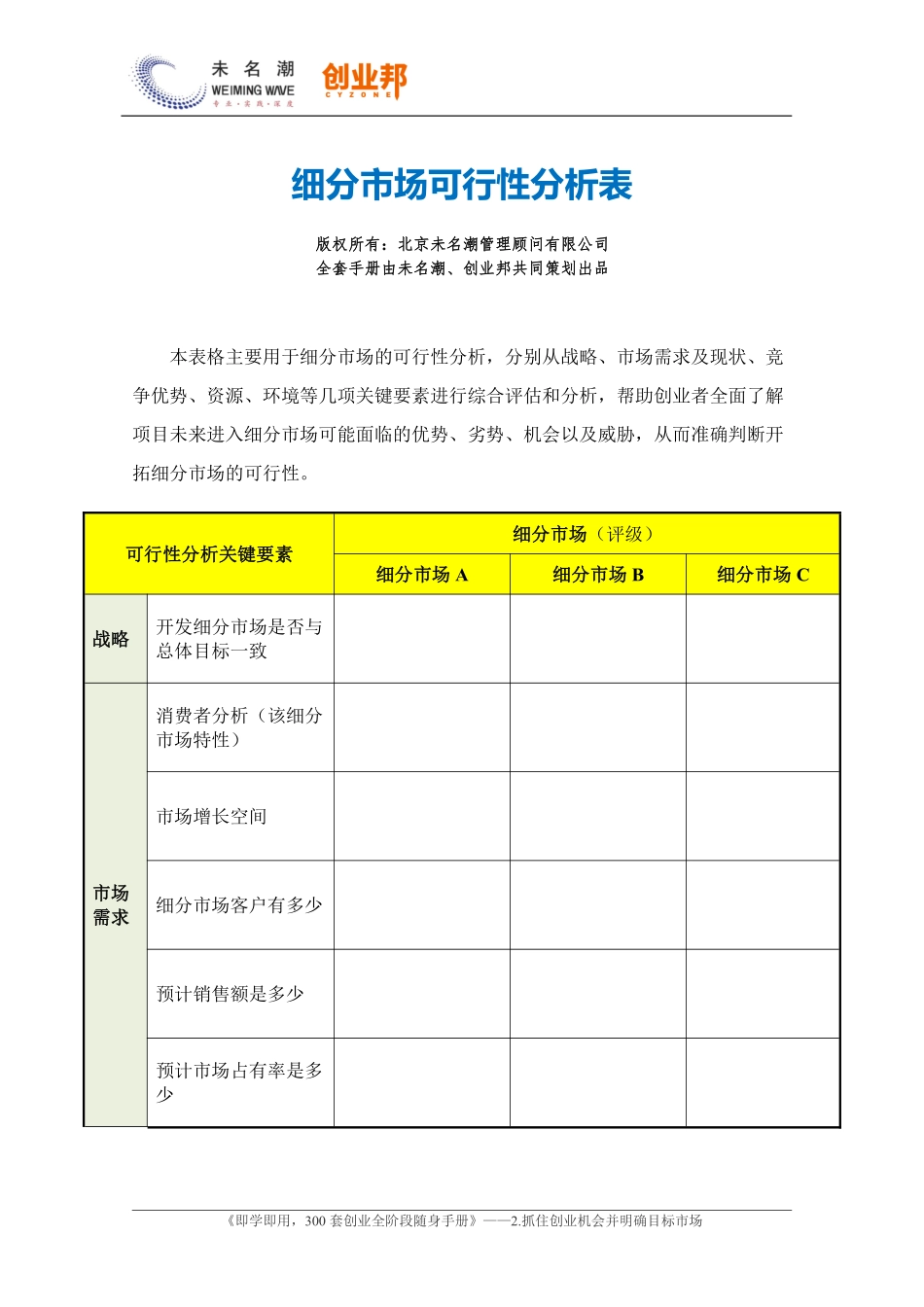 11.细分市场可行性分析表.pdf_第1页