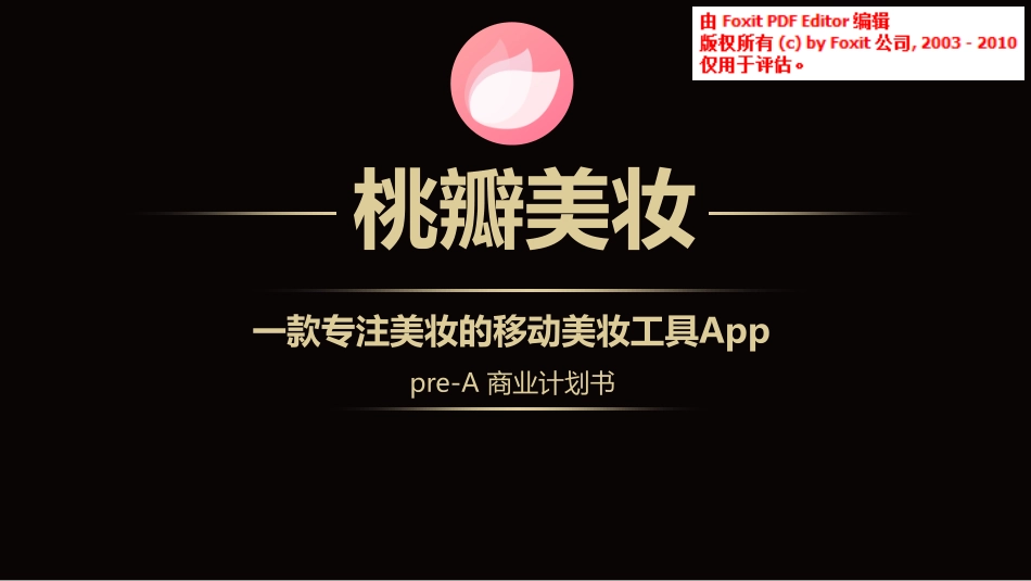 桃瓣美妆-pre+A-商业计划书.pdf_第1页