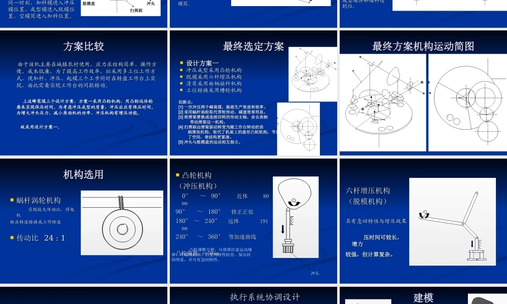 机械原理课程设计冲压式蜂窝煤成型机.ppt