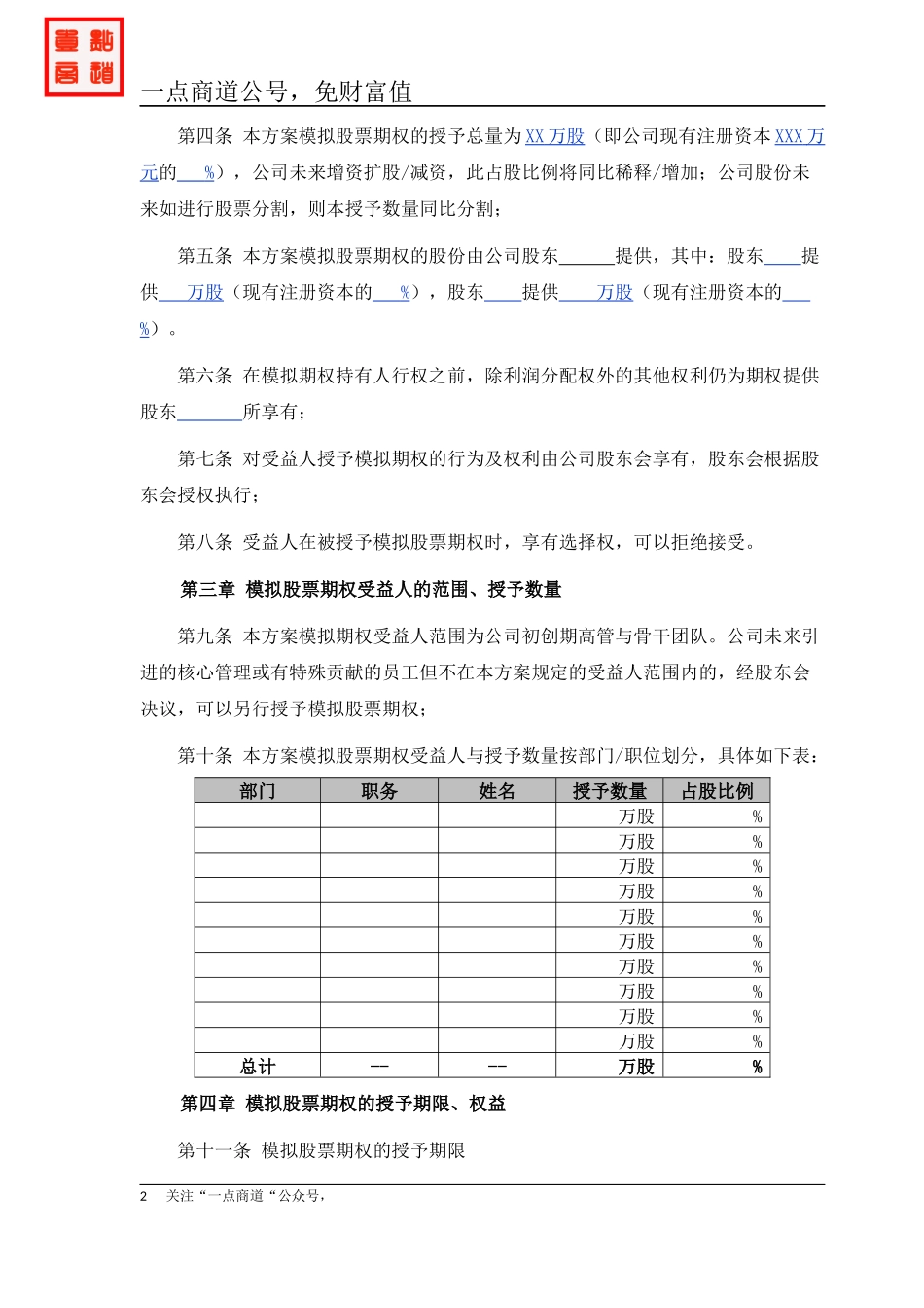 创业公司股票期权激励方案 (2).docx_第2页