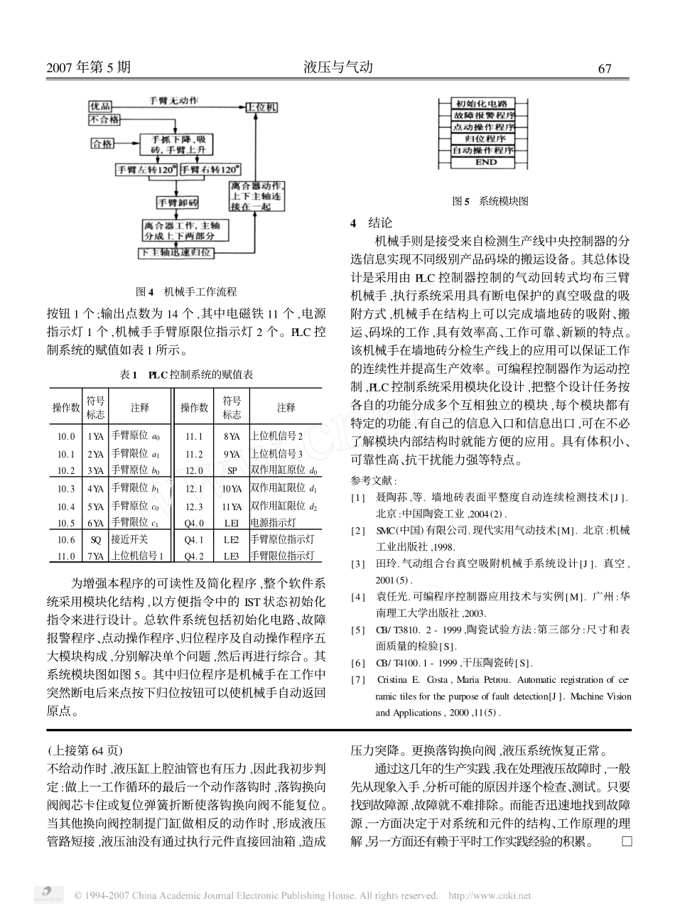 陶瓷墙地砖分检机械手运动及控制系统的设计.pdf_第3页