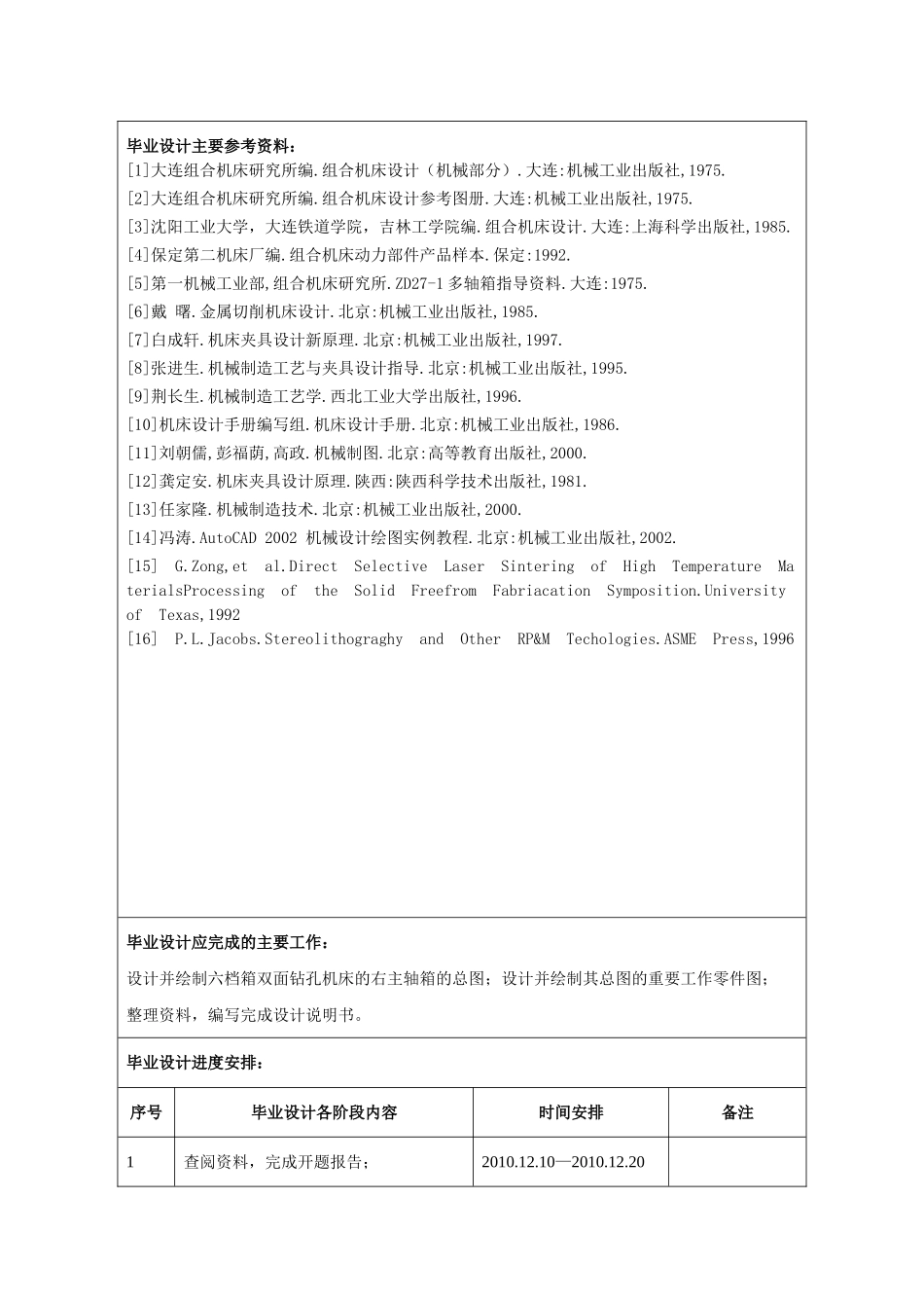 六档箱双面钻孔机床右主轴箱设计任务书.doc_第2页