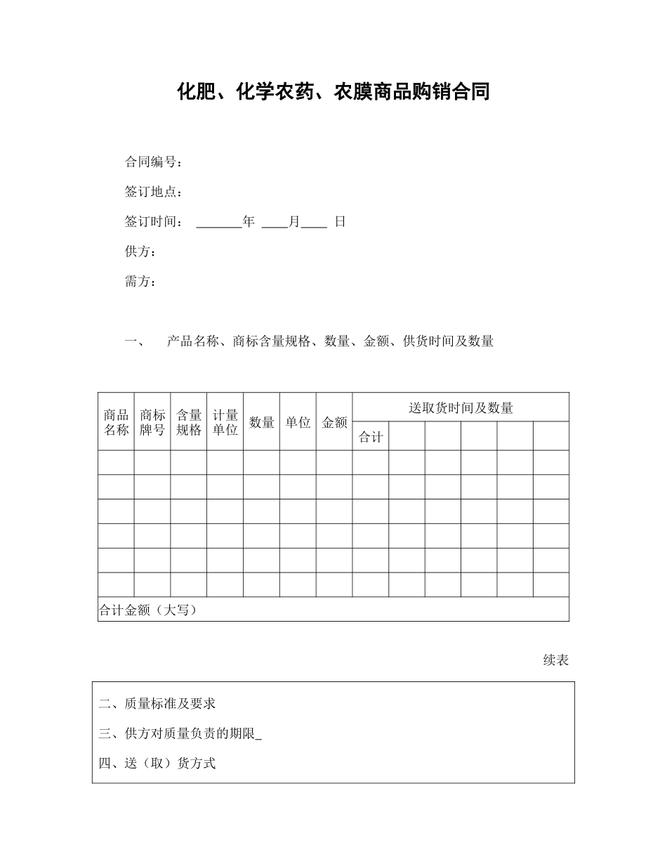 化肥、化学农药、农膜商品购销合.doc_第1页