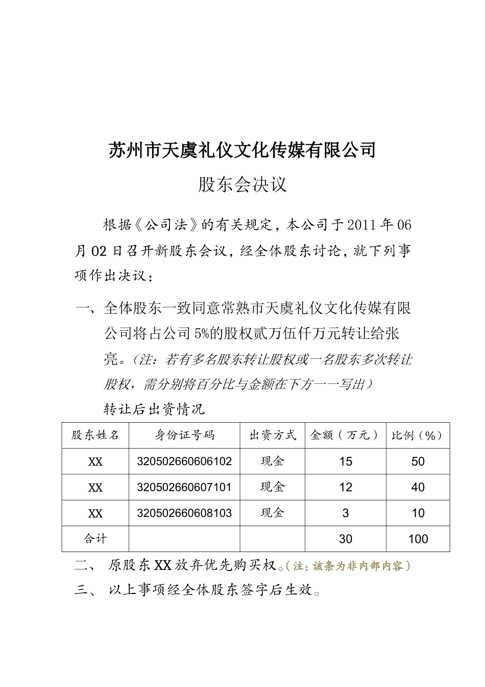 股东会决议(工商局确认版) (2).doc_第2页
