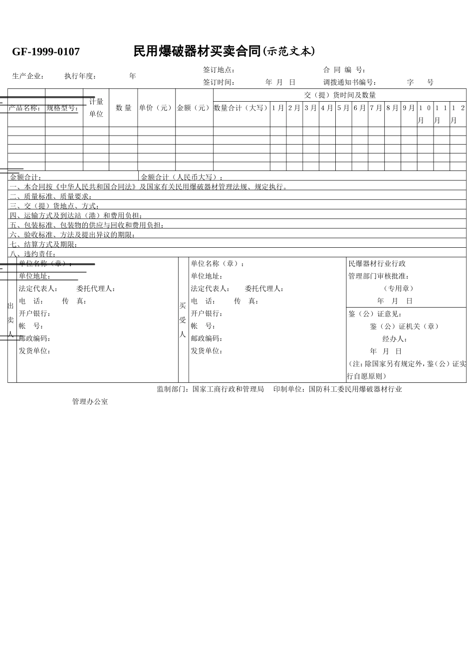 民用爆破器材买卖合同(示范文本) (2).doc_第1页