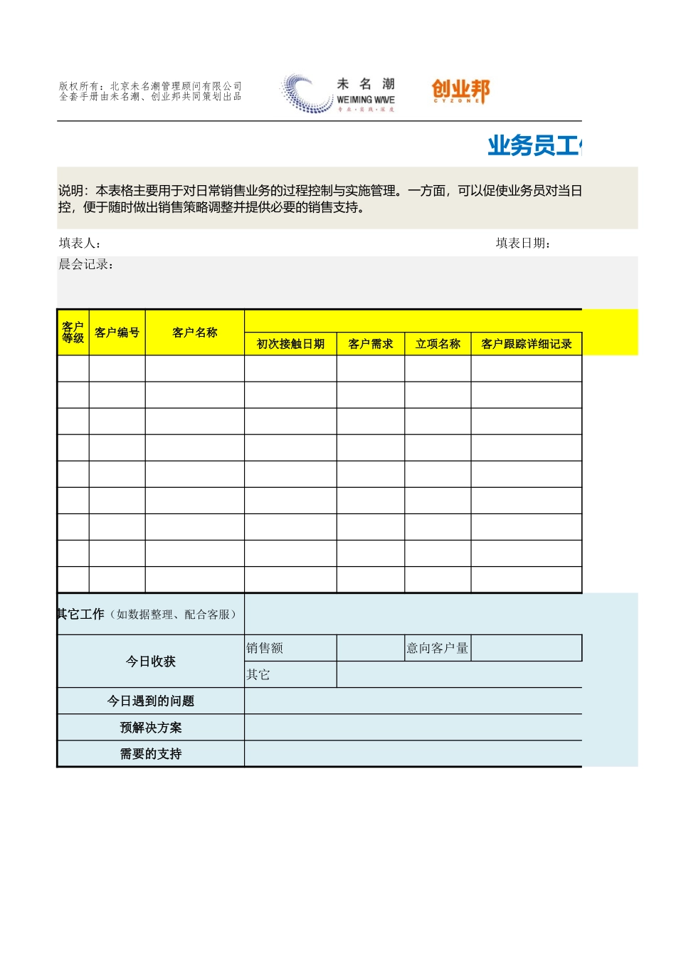 15业务员工作日志表.xlsx_第1页