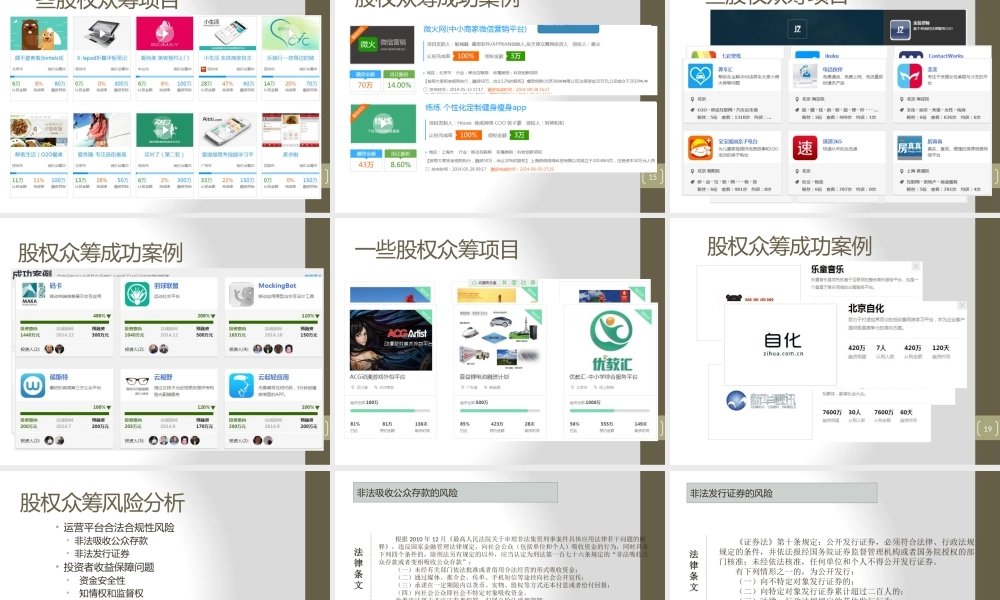 股权众筹和众筹平台与法律风险分析.pptx