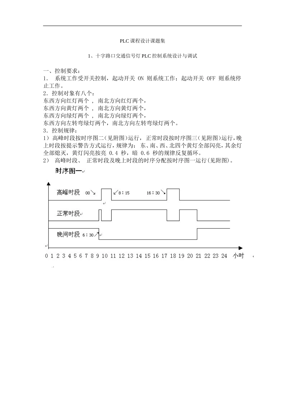PLC课程设计课题集.doc_第1页