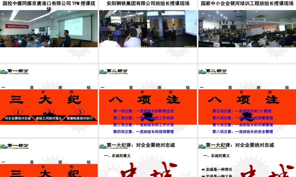 5.惠老师-一流班组长现场管理的八项注意（2天版）.ppt