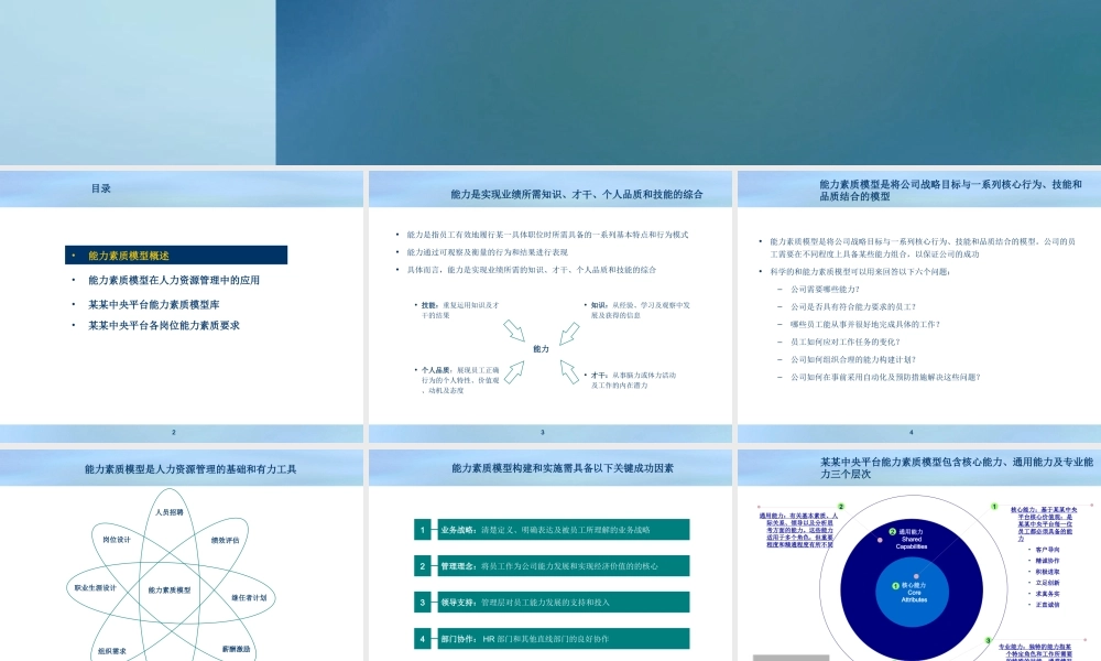 某知名企业能力素质模型——精典案例.ppt