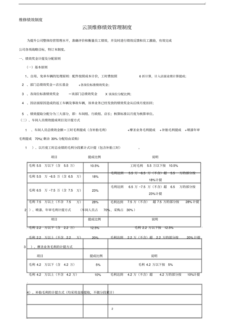 汽车维修绩效提成方案.pdf_第2页