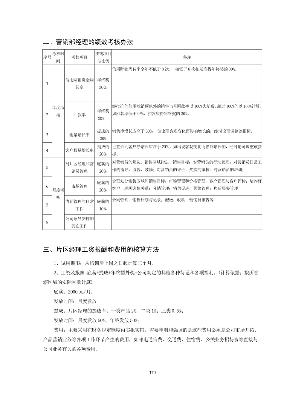 知名民营制药企业营销人员薪酬费用管理规定.pdf_第2页