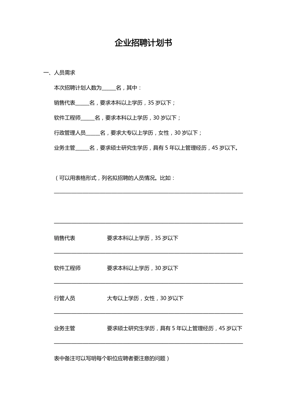 企业招聘计划书 (2).pdf_第1页