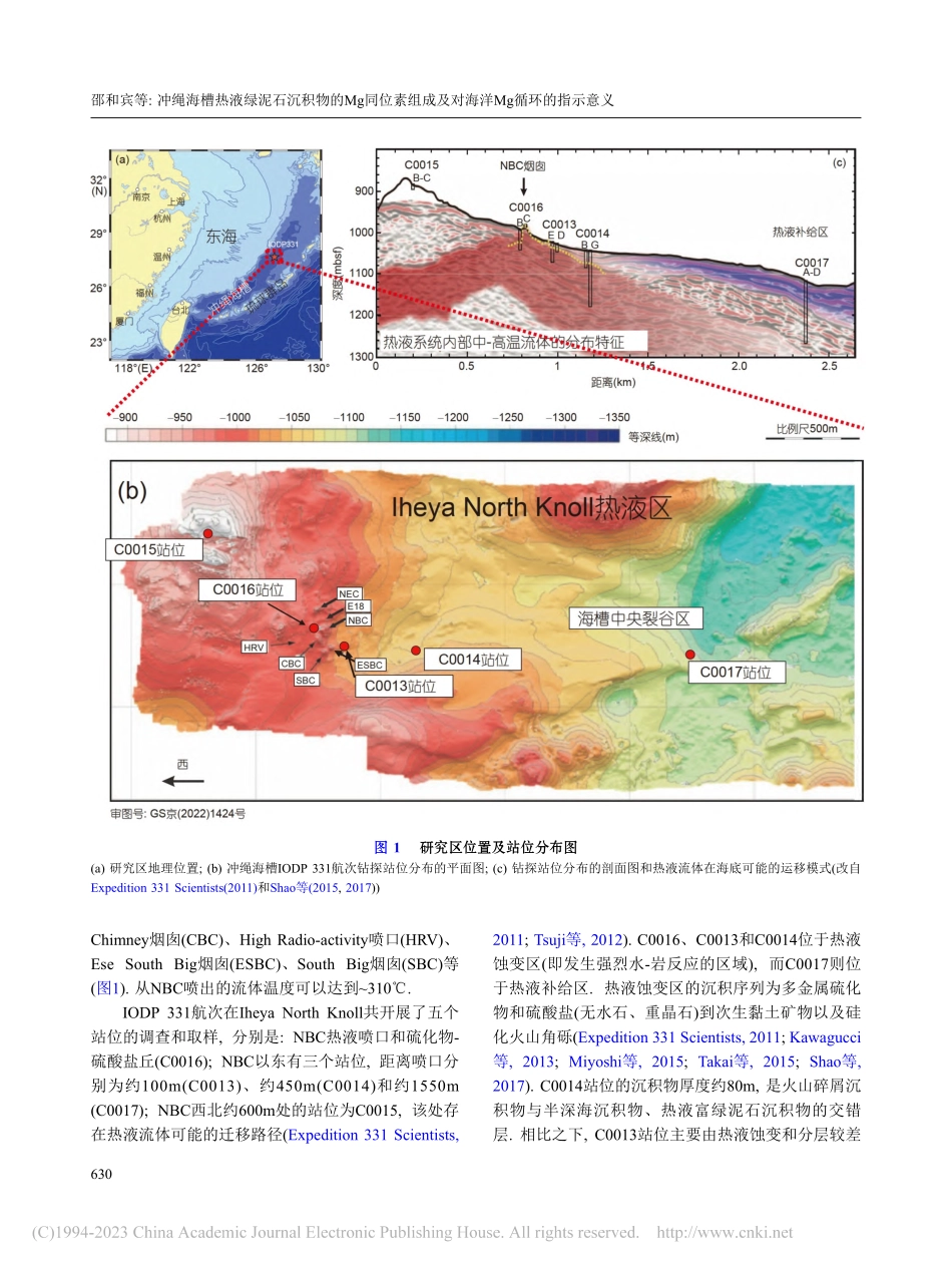 冲绳海槽热液绿泥石沉积物的...及对海洋Mg循环的指示意义_邵和宾.pdf_第3页